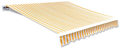 ZEYUAN Markisenbespannung, Bespannung Fur Markise, Bespannung Balkon, Sonnenschutz Bespannung, Ersatzbespannung, Canvas Orange & Weiß 450×300 cm