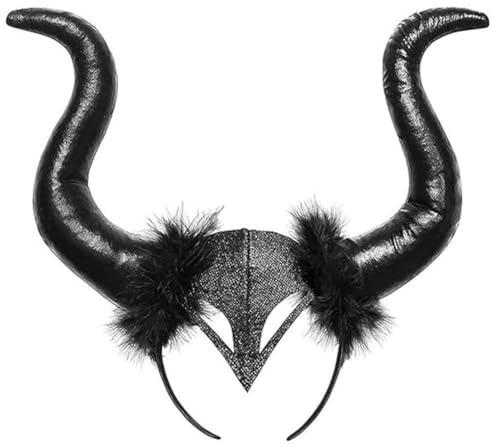 Hatstar Böse Königin Teufels Hörner Haarreif | Kopfschmuck Haarschmuck für Damen & Mädchen | Kostüm Accessoire für Halloween, Karneval, Fasching Gothic, Cosplay Partys