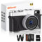 4K Digital Camera with SD Card, 48MP Vlogging Camera with Viewfinder Flash Dial, Camera for Photography and Video Autofocus, Portable Travel Camera, 16X Zoom Anti-Shake Small Digital Camera