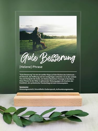 Gute Besserung Geschenk personalisiert - Acryl Geschenk - Definition: Gute Besserung - Gute Besserung Geschenke Frauen, Gute Besserung Geschenke Männer, Gute Besserung Geschenke Kinder