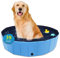 CACSPS Piscina Plegable para Perros de 100cm Pulgadas, Piscina portátil de plástico Duro de Gran tamaño para Perros, Gatos y niños y Mascotas, bañera de baño Plegable para Cachorros (Azul)