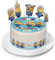 Kardasis Minions Tortenaufleger mit Papierfiguren | Essbarer Aufleger für Torten und Kuchen | Tortendekoration für den Minions Themengeburtstag | 20cm+ 4 band 28x4cm + 5 Figuren