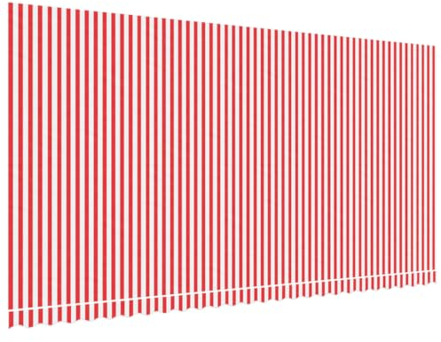 vidaXL Markisenbespannung, Markisenstoff UV-beständig, Markisentuch Wasserabweisend, Ersatzstoff Markisen-Zubehör, Rot Weiß Gestreift 6x3m
