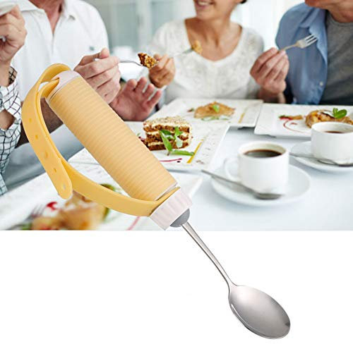 Utensile Mangiare Rotante Flessibile Rimovibile con Cinturino Regolabile per Disabili, Anziani, Pazienti con Artrite, Realizzato in Materiale per Uso Alimentare
