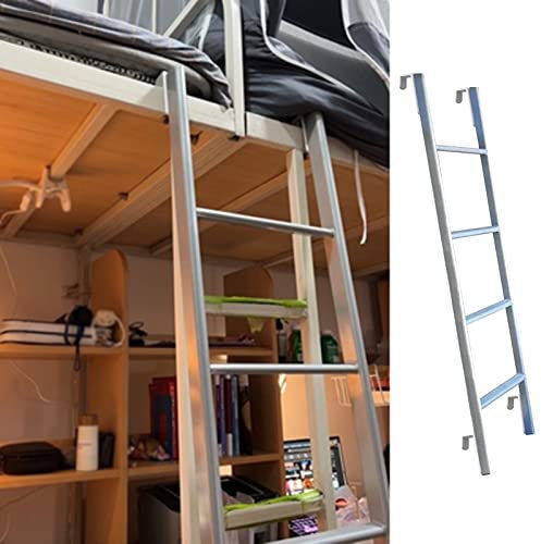 ZHAOXX Bunk Bed Ladder Silver Bunk Bed Ladder Hook-On, Boat Home Dorm Motorhome Camper Replacement Ladder/116Cm/45