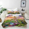 ANHOPE Paris Eiffelturm Pfau Blume Bettwäsche Set 3 Teilig Bettbezug 155x220 cm + 2 Kissenbezug 80x80 cm Weich Microfaser Bettbezüge mit Reißverschluss Ganzjahres Bettdeckenbezug Set