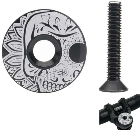 UEAVOID 1x Stem Cap Ahead Kappe Aluminium Schraube for Rennrad, Cyclocrosser, Mountainbike, Stylische Vorbau-, Steuersatz Kappe, Gabelschäfte (11/8‘‘)