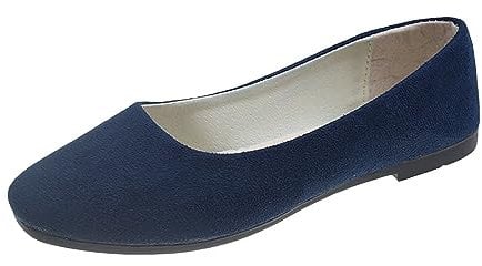 YKUYDKU Womens Fold up Pumps Roll up Shoes Foldable Ballet Flats, Portable Ladies Slip On Loafers Dolly Shoes for Ladies Navy