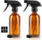 HOTUT Botella de spray de vidrio ámbar, botella de spray de vidrio de 500 ml, botella de spray de vidrio marrón, kit de configuración de flujo de niebla con bomba negra