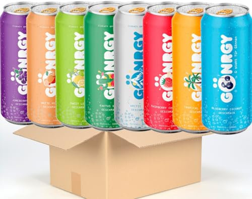 Gönrgy XXL Set Juneberry Jam White Peach Sweet Lemon Kaktus Kick Arctic Ice Raspberry Cheesecake Tropical Coconut By Monte Gönergy 8x500ml inkl. 2€ DPG Pfand + MBAccent Versandschutzpackung