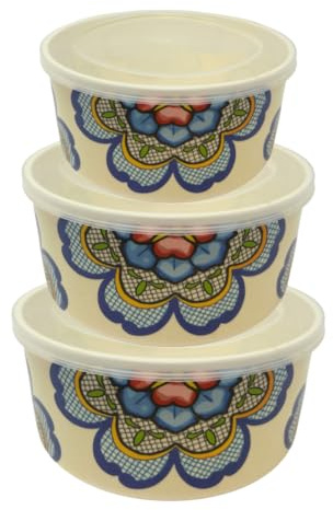 GODAGE 6-Piece Melamine Food Storage Containers with Airtight Lids, Nesting Bowl Set, Stackable & Unbreakable, BPA-Free, Dishwasher & Freezer Safe (Round)