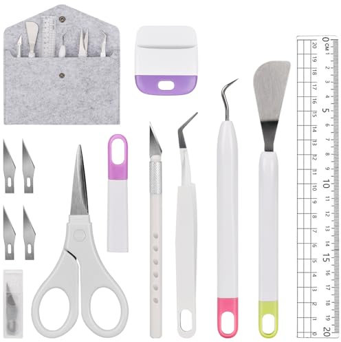 MAMIELIZ 13 Stück Plotter Zubehör Vinyl Jäten Werkzeuge DIY Bastelwerkzeug Set Entgitterwerkzeug Plotter für Sammelalbum Silhouette HTV Cameos Beschriftung