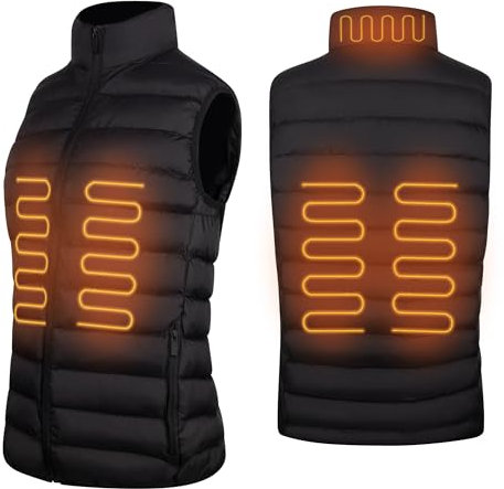 iN Heated Gilet with Smart Heating – Lightweight & Rechargeable Winter Jacket for Women & Men, Heated Jacket for Camping, Skiing, Motorcycle Fishing & Various Outdoor Activities - Black Colour (S)