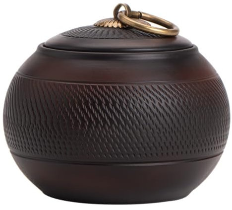 MPOPO Tea Storage Purple Pottery Small Jumping Knife Tea Storage Jar Retro Ceramic Tea Storage Jar Black Tea Sealed Jar Tea Warehouse Coffee Bar Accessories