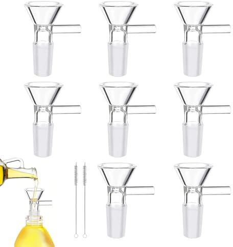 8 Stück Bong Kopf mit 2 Reinigungsbürste, Glasbong 14mm Schliff, Glasbong Bong Zubehör, Bongs Zubehör Glasschale Zum Rauchen Von Wasser für Bong Wasserpfeife Glasbong, Familien, küche