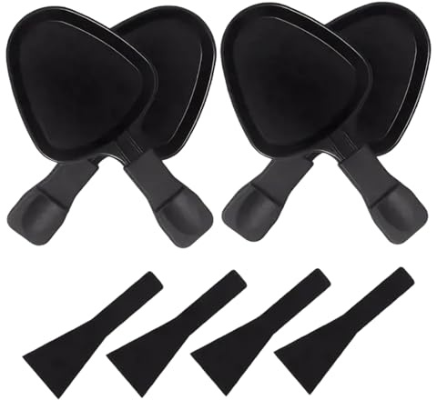 4Pcs Raclette Cheese Metal Raclette Pan with Nylon Spatula, Replacement Triangular Grill Pan for Cheese, Dessert, Side Dish