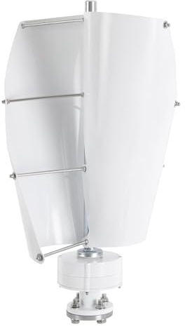 Eujgoov Turbina Eolica Ad Asse Verticale da 600 W, Generatore a Magneti Permanenti in Lega di Alluminio a 2 Pale, Basso Rumore Inferiore a 62 DB, con Controller, per Cabina Domestica (12V)