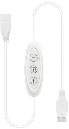 3-Key USB Dimmer 5V 2A, 8 Levels Brightness Adjustable Controller for USB LED Lights