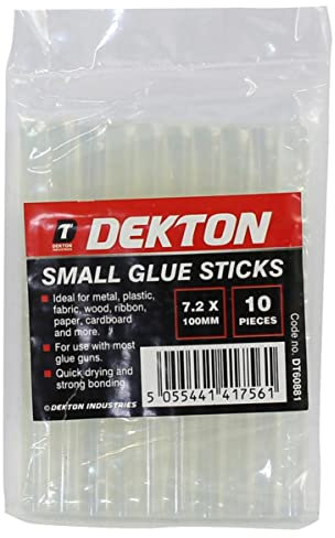 Dekton 10PC 7.2mm x 100mm Glue Sticks | Strong Bonding for Metal, Plastic, Fabric, Wood, Ribbon, Paper, and Cardboard | Quick Drying | Compatible with Most Glue Guns | Ideal for Crafting & Repairs
