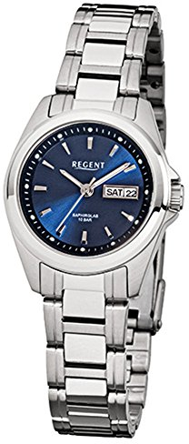 Regent Damen-Armbanduhr Elegant Analog Stahl-Armband silber Quarz-Uhr URF518