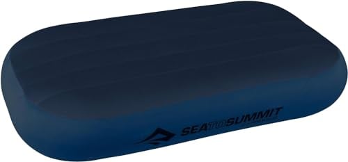 Sea to Summit - Aeros Ultralight Deluxe Reisekissen XL - Leicht zum Aufblasen - rutschfest - Ultra-SIL Reißverschluss-Tasche - Camping & Fahrradtouren - 56 x 36 x 14cm - Navy Blue - 195g