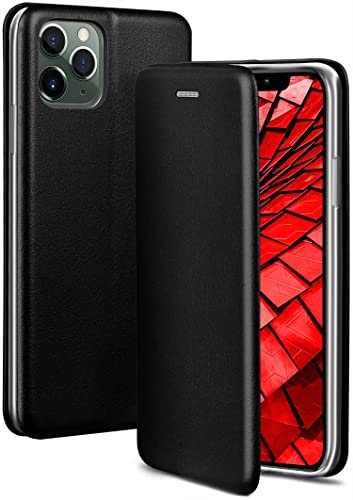 ONEFLOW Business Case für iPhone 11 Pro Handyhülle klappbar mit Standfunktion, Klapphülle Flipcase Cover Dünn, PU Leder Hülle mit Kartenfach, 360 Grad Schutzhülle, Schwarz