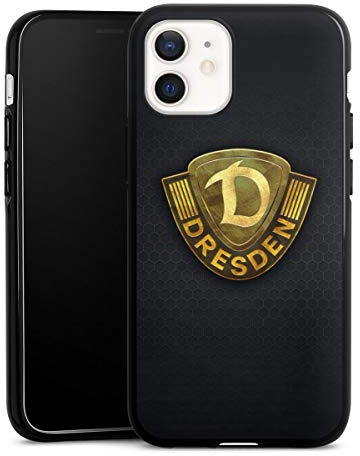 Silikon Hülle kompatibel mit Apple iPhone 12 mini Case schwarz Handyhülle Offizielles Lizenzprodukt SG Dynamo Dresden Wappen