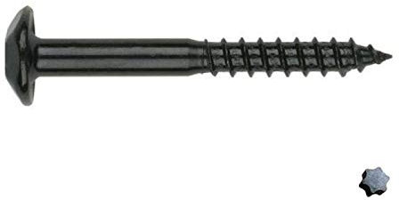 Vis penture 6x40 mm inviolables acier zingué noire par 100