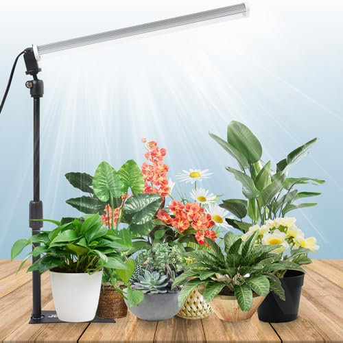 JCBritw Standing LED Grow Light,Adjustable T12 Bar Plant Light, White 6500K Full Spectrum Plant Grow Lamp on Stand for Indoor Plants Seed Starting, Seedlings, Veg, Flower