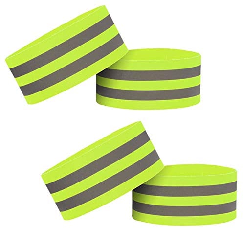 EONAZE Draussen Reflektorband Reflektor Armband, 4 Stücke Stark Sichtbar Armband Knöchel Reflektor Sicherheit Reflexband für Nachtlauf Jogger Reiten Fahrrad Wandern Motorrad-Reiten