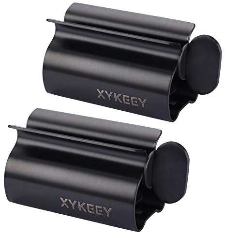 XYKEEY, Juego de 2 Rodillos de Metal exprimidores para Tubo de Pasta de Dientes, Negro Mate