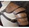 MooKe Mittelalterliche Steampunk-Kessel PU-Leder-Niet Wikinger Ritter Kampf Schulterpanzer Für Die Dramatische Interpretation Von Cos Fotografie Requisiten Kostüm,Braun