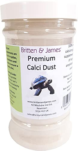 Calci Dust Natural Food Supplement for Reptiles and Amphibians (500g) | Premium Calcium Dust in an Air Tight Jar by Britten and James