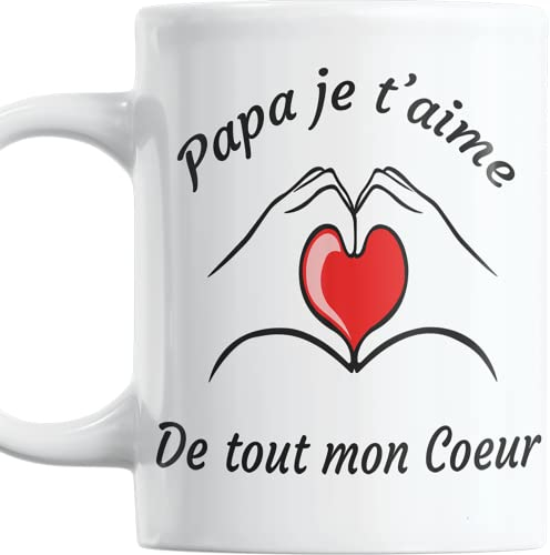 Paroles d'amour Cadeau Papa fete des Peres Papa je t'aime de tout mon Coeur Tasse originale Anniversaire Mug Plaisir d'offrire à son Super Père