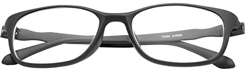 Vepiant Nearsighted Distance Glasses For Men and Women Retro Myopia Glasses TR90 Lightweight Shortsighted Eyeglasses Black Full Frame Eyewear Blue Light Filter Spectacles THESE ARE NOT READING GLASSES