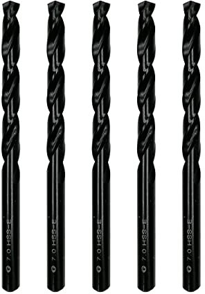 DelitonGude Juego de brocas HSS M35 de 7,0 mm, acero de alta velocidad, juego 5, apto para acero, hierro fundido y otros metales (7,0 mm)
