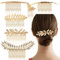 6er-Pack Vintage Haarseitenkämme Metall Für Frauen Mädchen Brautblatt Dekorative Clips Goldener Französischer Twist Haarkamm Mit Zähnen Griff Für Braut Hochzeit Kopfbedeckung Haarschmuck