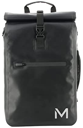 MOBILIS Sac à Dos de Vélo Étanche pour Ordinateur Portable 14-15.6'' 25L, Sac Convertible en Sacoche Porte-Bagages Roue Arrière, Éléments Réfléchissants, Cyclisme/VTT Noir