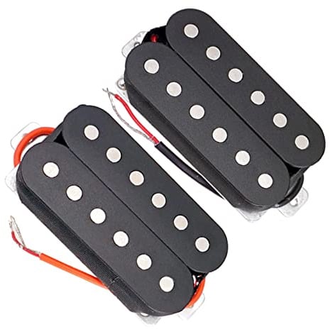 Oshhni Alnico V Gitarre Humbucker Pickup Brücke/Hals mit Schrauben Gitarre Schwarz, passt für Die Meisten Doppel Humbucker Gitarre Ersatz