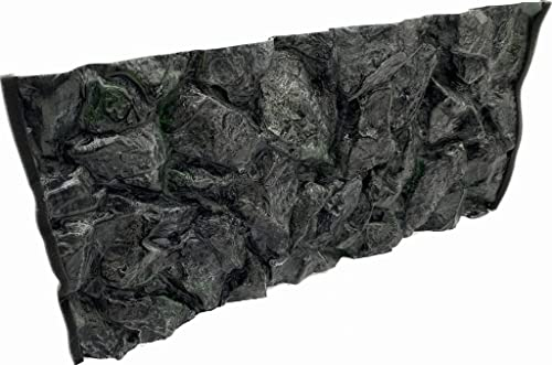 PLASTIKO - Aquarium Hintergrund 3D I Rückwänd 80x50 cm I Leicht zu Montieren und Reinigen I Keine Verklebung Erforderlich I Sicher für Tiere I Grau mit einem Muster aus Hohen Steinen