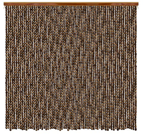 LEOSXA Rideau en Perles de Bois de Bambou Naturel, Rideau de Porte de séparation de pièce de Porte, Panneau d'écran de Rideau de Mouche Aveugle de Perles suspendues, pour décor d'entrée d