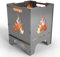 MOCAVI Feuerkorb Flamme 52 cm | 3 mm Stahl Feuerschale eckig Feuertonne Outdoor massiv robust sicher Design-Brenntonne für Garten und Terrasse Feuerstelle hitzefest Feuersäule Feuerfass quadratisch