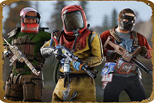 Rust Characters Poster Videospiel Metall-Blechschild Gaming Coole Wanddekoration Geschenke für Gamer 30,5 x 20,3 cm
