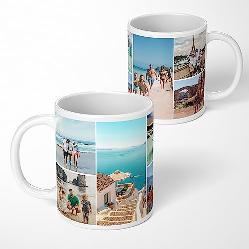 Personalised Photo Mug | Picture Mug, Add a Message | Photo Collage Mug | Photo Gifts, Photo Upload Gift | Personalised Gift, Custom Photo Present (8 Photo Collage)