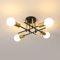 Riserva Deckenleuchte Vintage, E27 4 Lichter Sputnik Kronleuchter, Industrielle Deckenlampe Metall für Wohnzimmer, Esszimmer, Flur, Restaurant, Hotel, Café, Gold