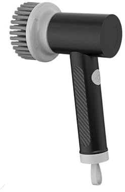 GUYANA Cleaning Brush Electric Rotary Scrubber, Four In One Cordless Handheld Electric Shower, Bathtub, Floor Tile, Bathroom Dishwashing, Shoe Brush Suede Brush For Shoes (Color : Black)