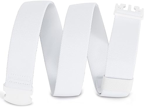 WHIPPY Elastischer Gürtel Herren Verstellbarer Outdoor Stretchgürtel Unisex Arbeitsgürtel für Damen Herren Stoffgürtel mit Kunststoffschnalle, 140cm/weiß