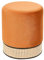 Beliani Pouf Hocker Samt orange einfarbig rund ⌀35 cm mit Weiner-Geflecht modern Yankton