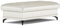 Cavadore Hocker Castiel / Polsterhocker mit mattschwarzen Metallfüßen, ideal als Beistellhocker, Fußablage, Sitzgelegenheit / 138 x 48 x 71 / Echtleder, Weiß