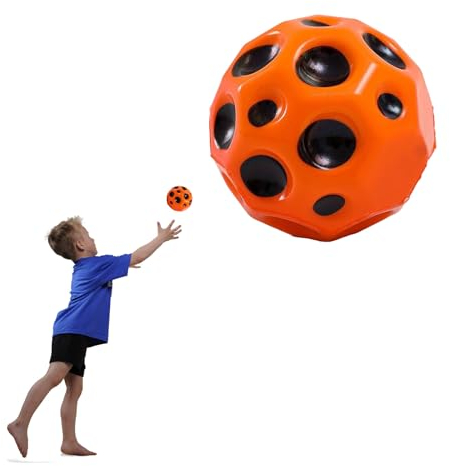 YEJAHY Jump Ball, Mini Bouncing Ball Toy, Space Jump Ball Moon Ball, Bounce Ball Hohe Springender Gummiball Sprünge Gummiball Space Ball Für Kids Party Gift (orange)